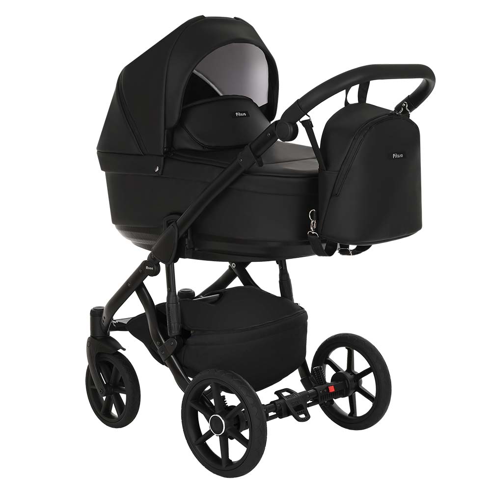 Купить PITUSO Коляска 2 в1 Moon короб+прогулка Кожа Black с доставкой