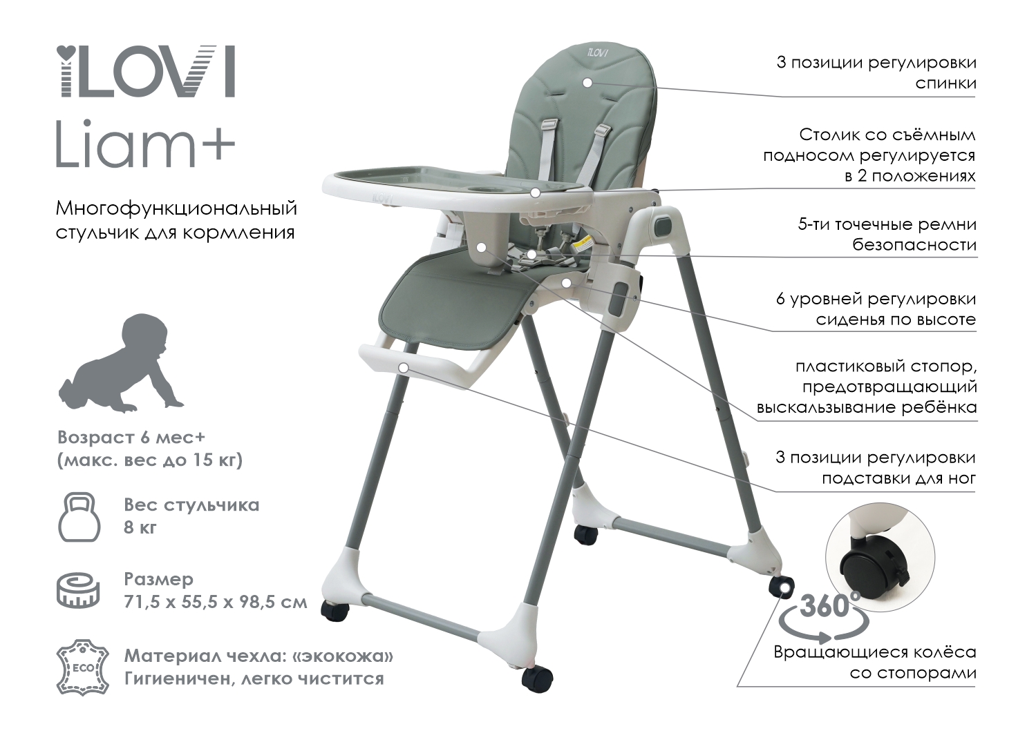 Вес стульчика для кормления